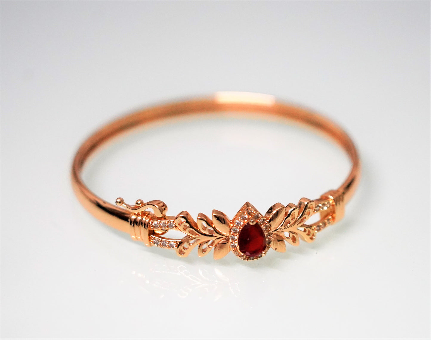 Rose gold Bracelet- Ruby and American diamond